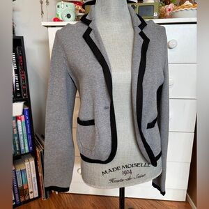 LOFT Gray Blazer with Black Trim